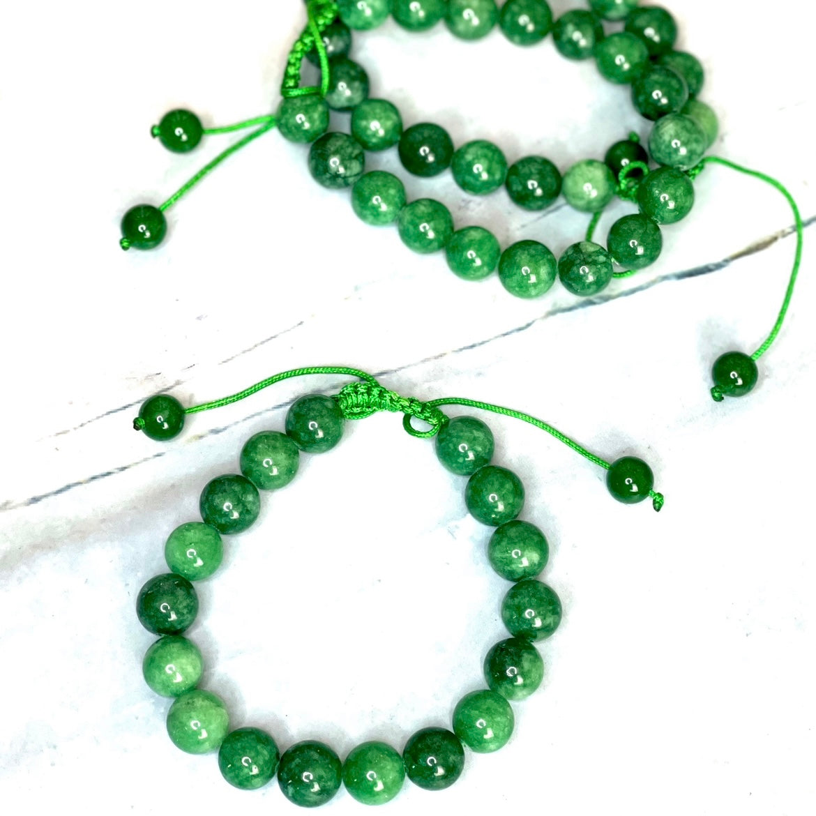 Green Jade Macrame Bracelet (unisex) 10mm